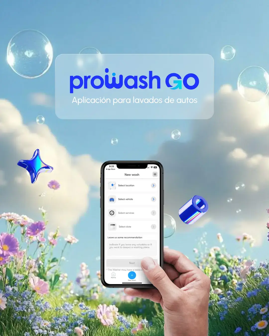 aplicacion lavado autos prowash go